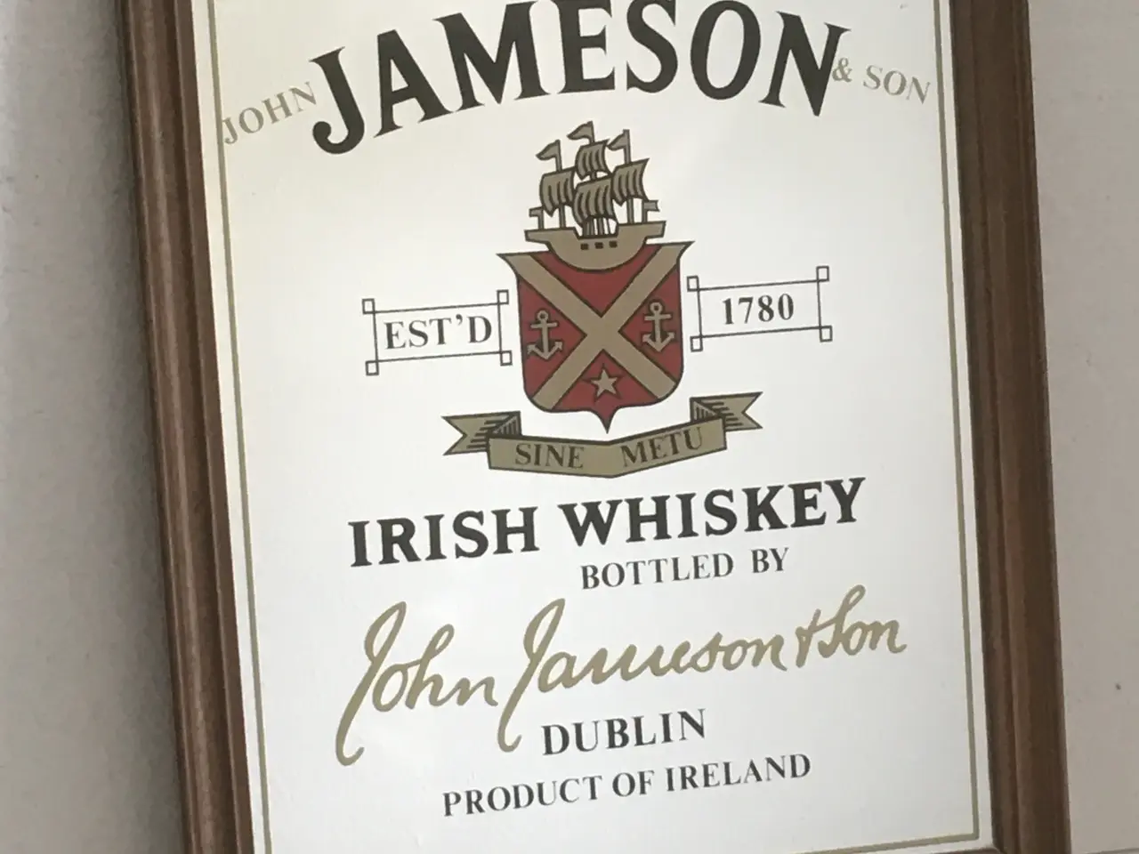 Billede 1 - jameson whiskey whisky spejl vintage retro