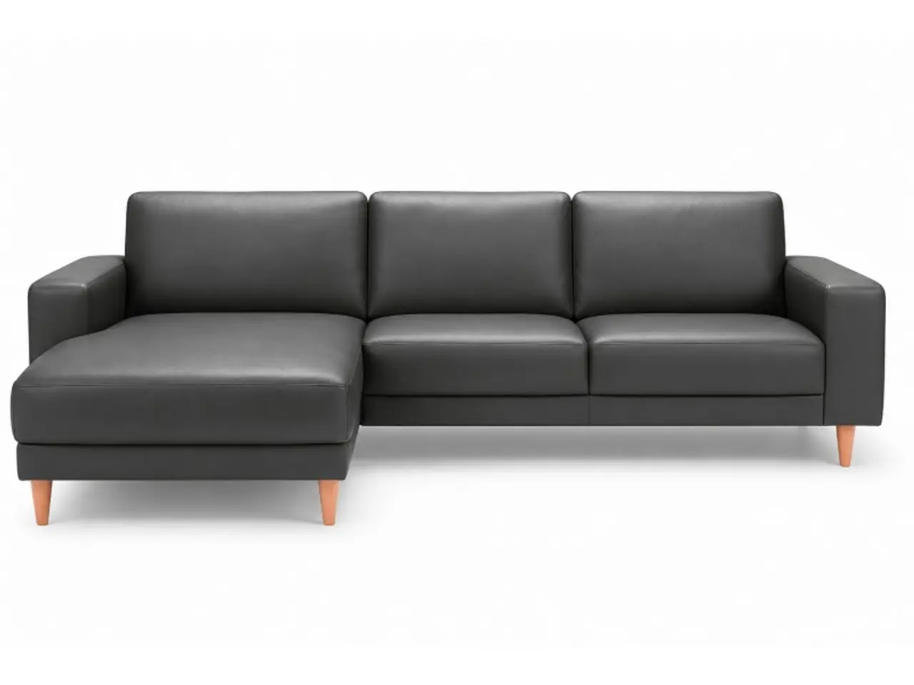 Billede 1 - Hjort Knudsen Hadsten Læder chaiselong sofa Venstrevendt