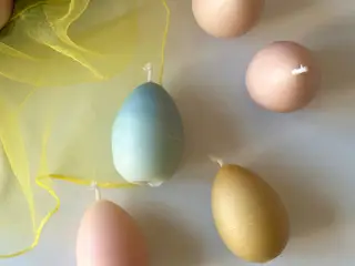 Sollys æggelys, håndlavet bivoks, pr stk Blå