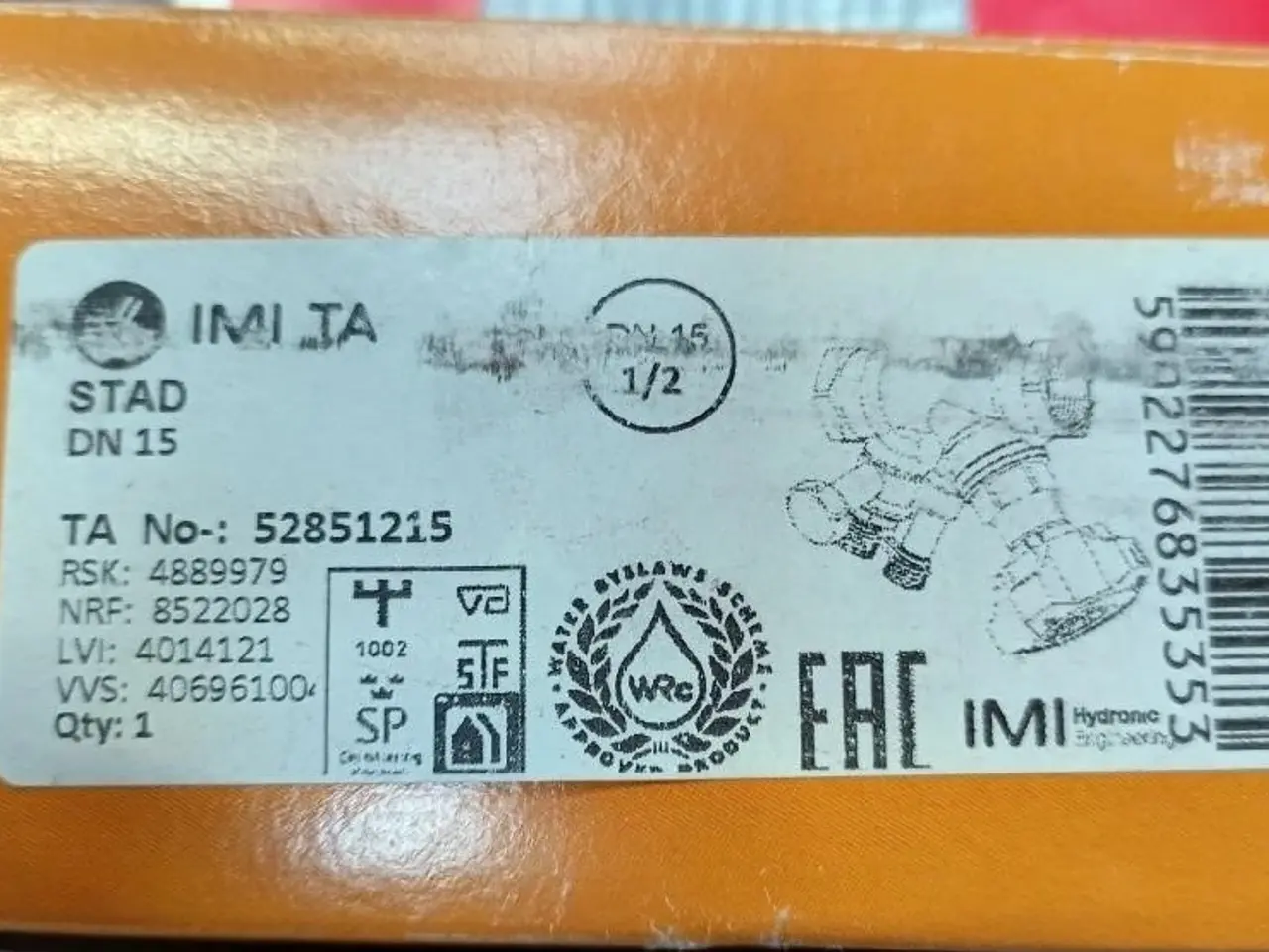 Billede 2 - IMI TA STAD DN 15 Balancing ventil PN: 52851215