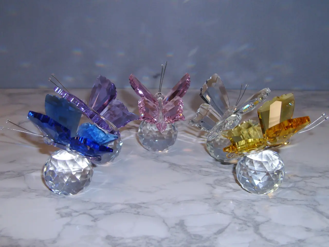 Billede 3 - Glas sommerfugle figurer