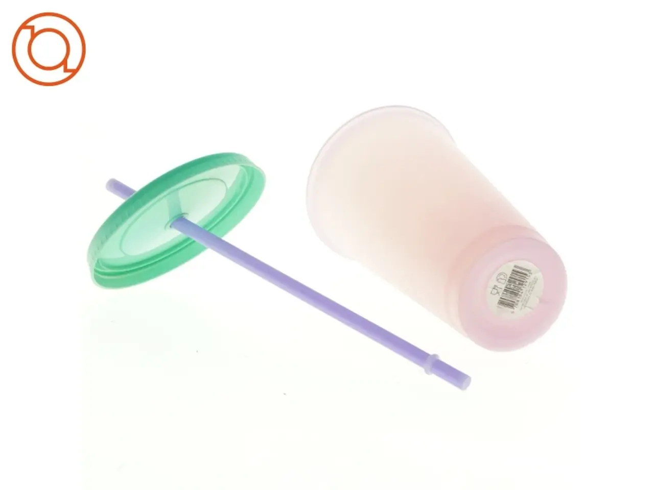 Billede 4 - Plastik drikkekop med låg og sugerør (str. 18 cm)