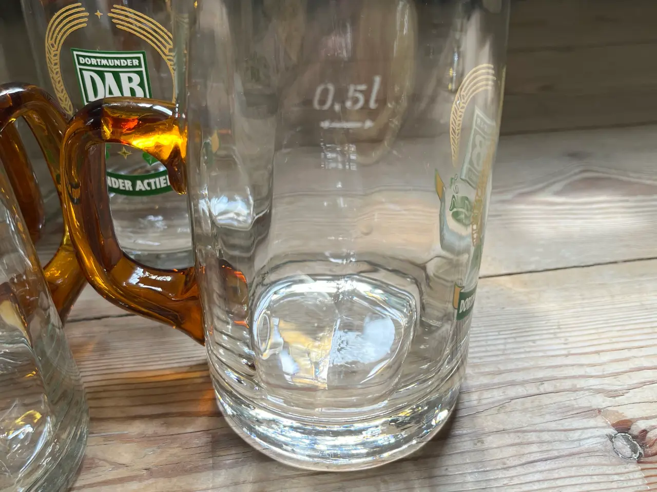 Billede 6 - 5 glas DAB ølkrus med ravfarvet hank 