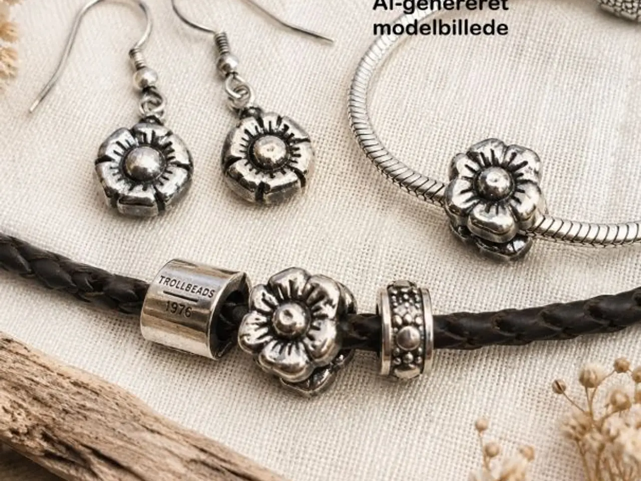 Billede 4 - Vedhæng / led med blomster til dit armbånd