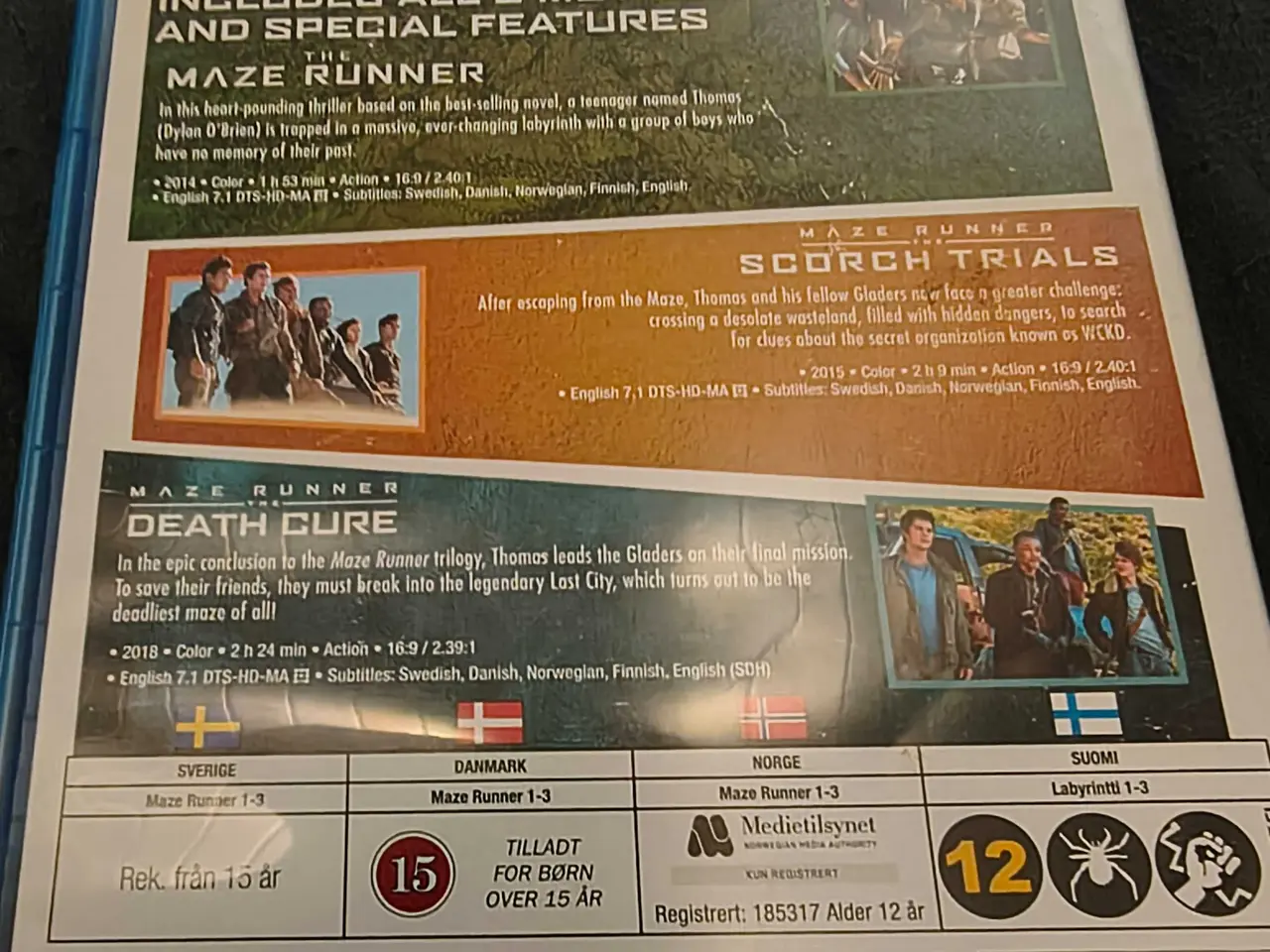 Billede 2 - Maze Runner Trilogy (Blu-ray, 3 discs)