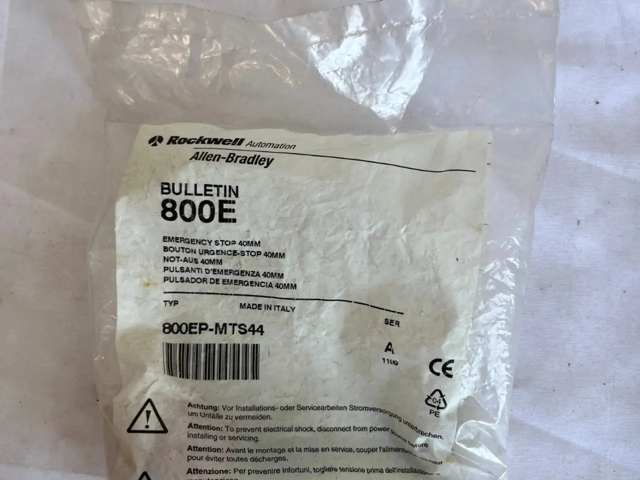 Billede 2 - Allen-Bradley 800EP-MTS44 Bulletin 800E 40mm Stop