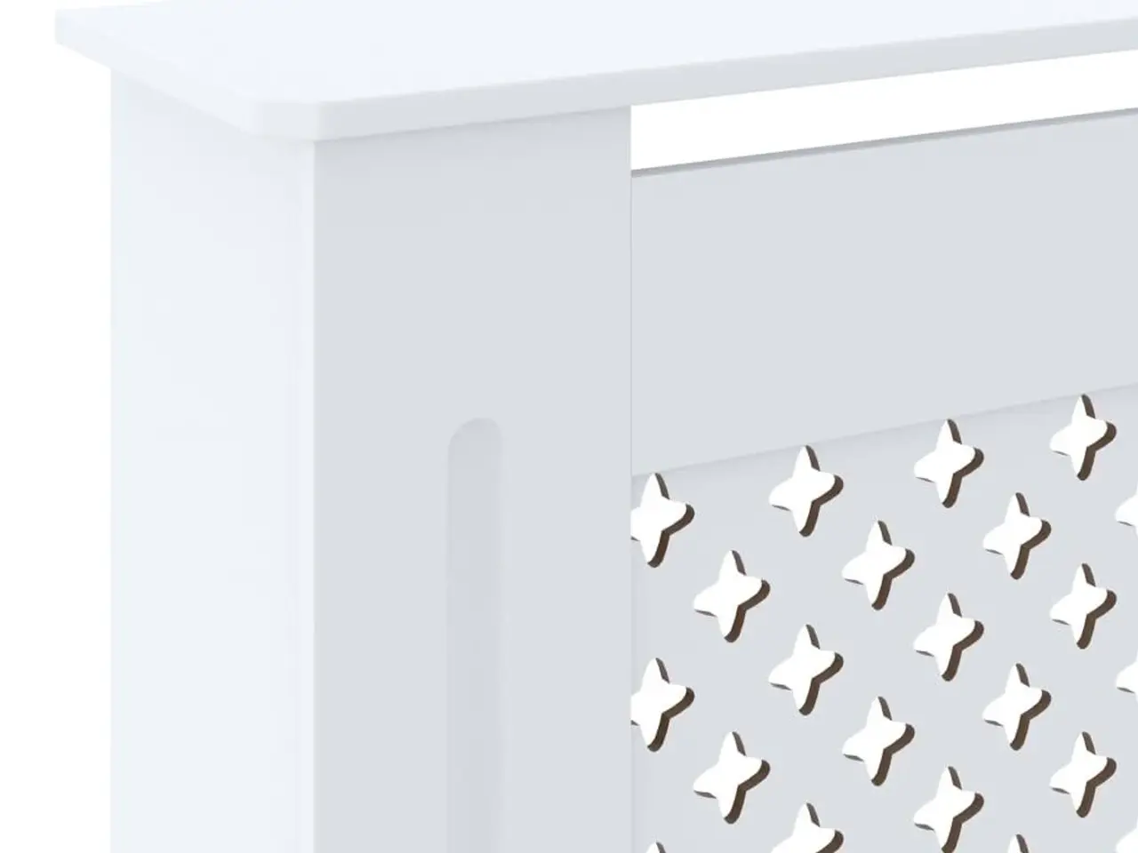 Billede 6 - Radiatorskjuler 205 cm i hvid MDF - justerbar lamelmodel