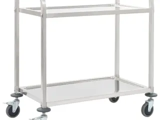 Køkkenvogn med 2 hylder 95x45x83,5 cm rustfrit stål