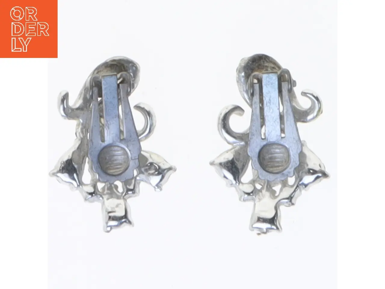 Billede 3 - Clip-on øreringe med blå sten (str. 3x2 cm)