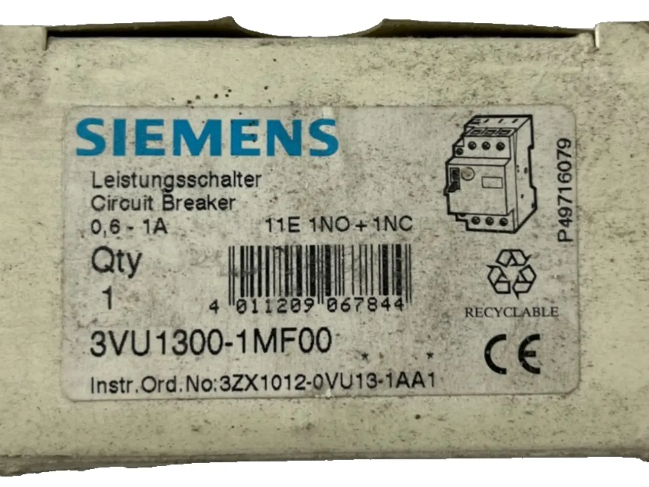 Billede 1 - Siemens 3VU1300‑1MF00 Motor Protection 0.6–1A