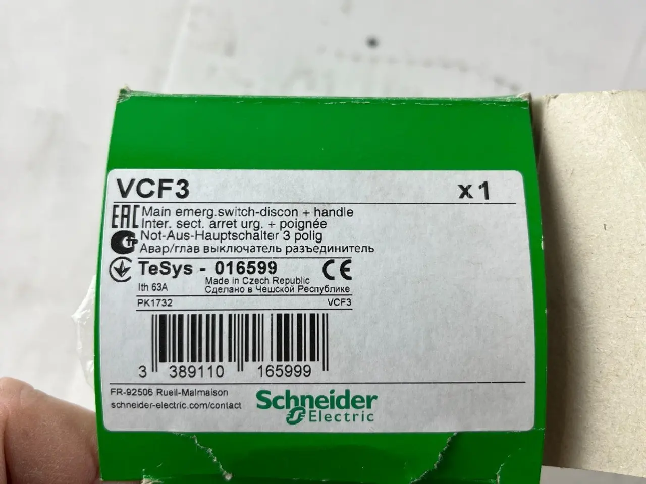 Billede 2 - Schneider TeSys VCF3 016599 3‑Pole 63A Emergency