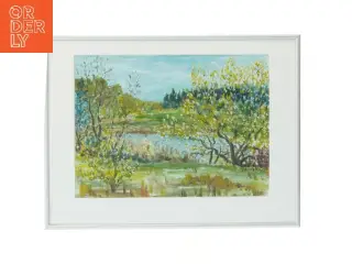 Landskabsmaleri i ramme (str. 41x31 cm)