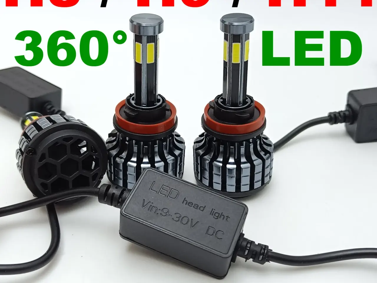 Billede 1 - NY! 360° LED Pærer H8 / H9 / H11 16000LM 6000K