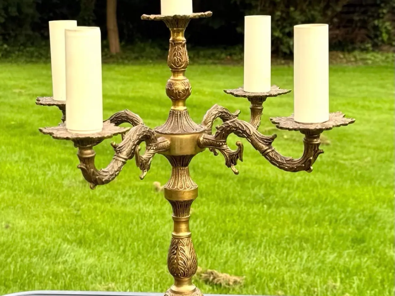 Billede 1 - 5-armet bordlampe / kandelaberlampe.