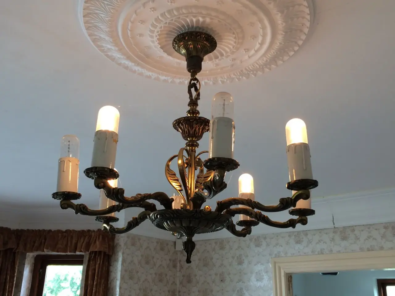 Billede 2 - 8 armet antik loftslampe