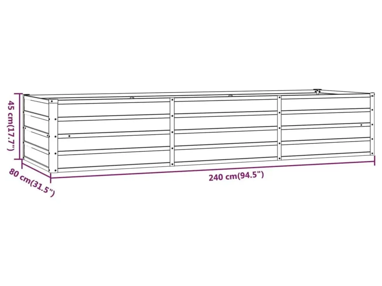 Billede 8 - Højbed 240x80x45 cm cortenstål rustfarvet