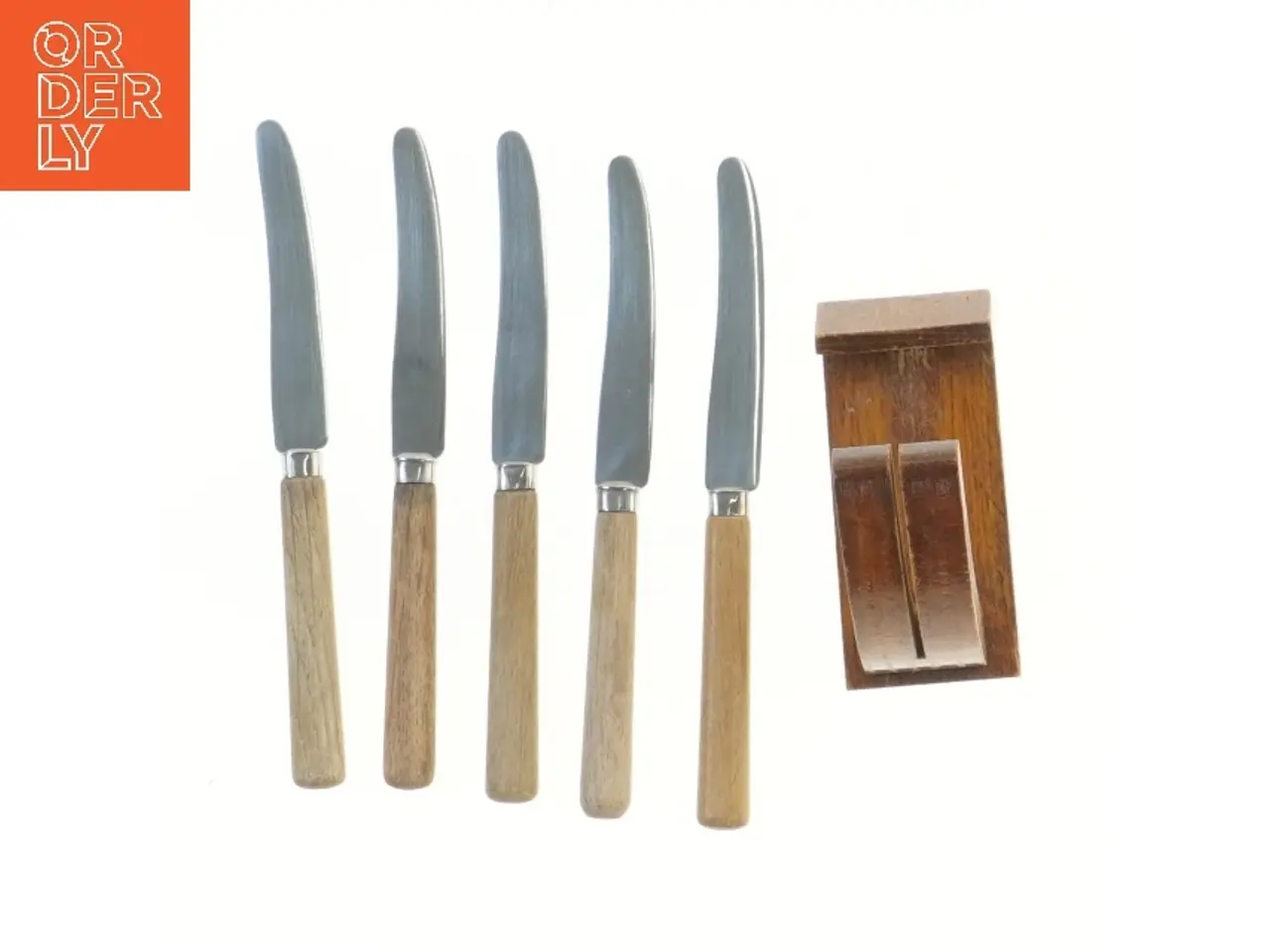 Billede 2 - Sæt med 5 steakknive og træholder 18 cm (str. 18 cm)