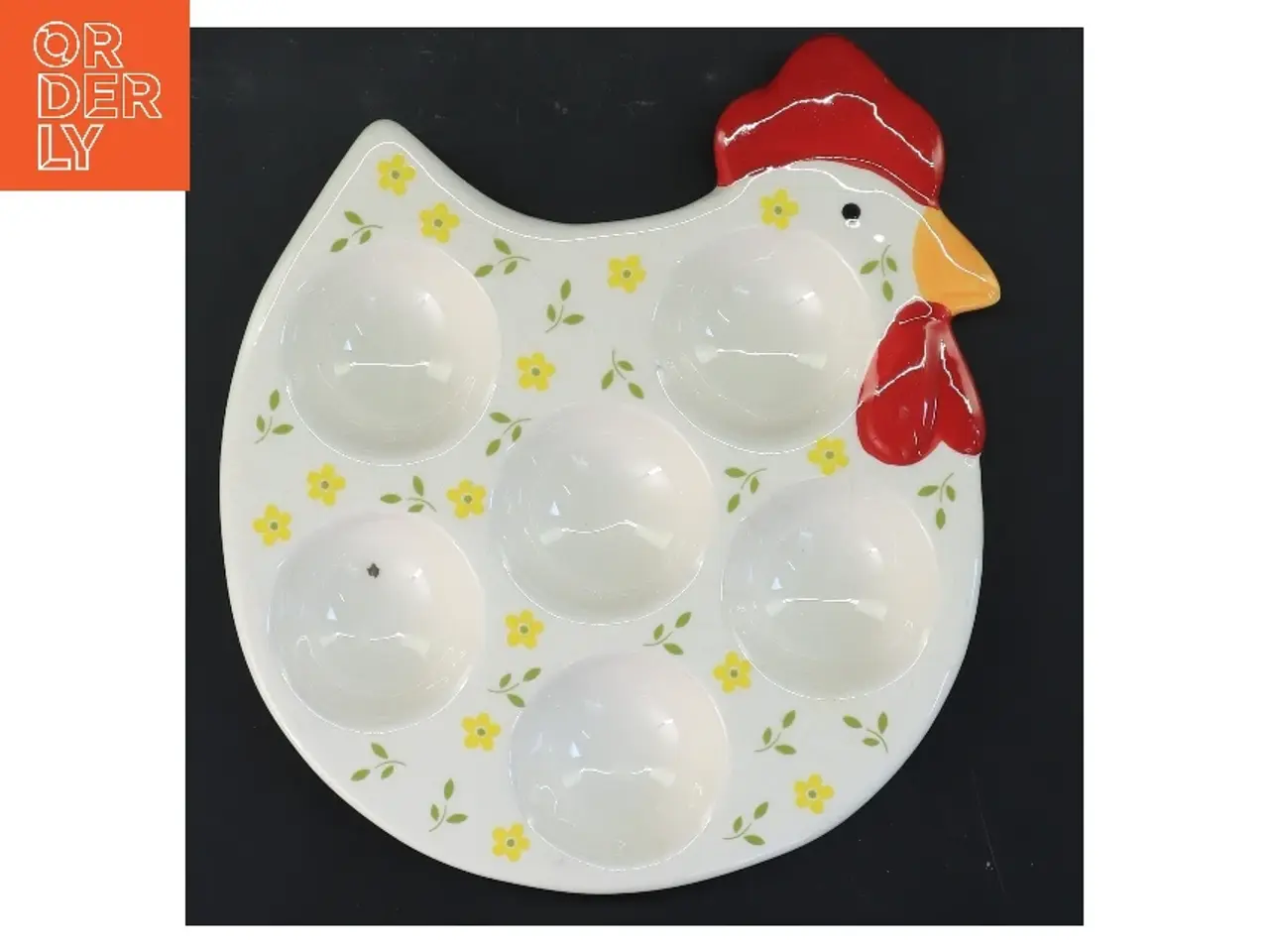 Billede 1 - Keramisk æggeholder formet som en høne (str. 20 cm)
