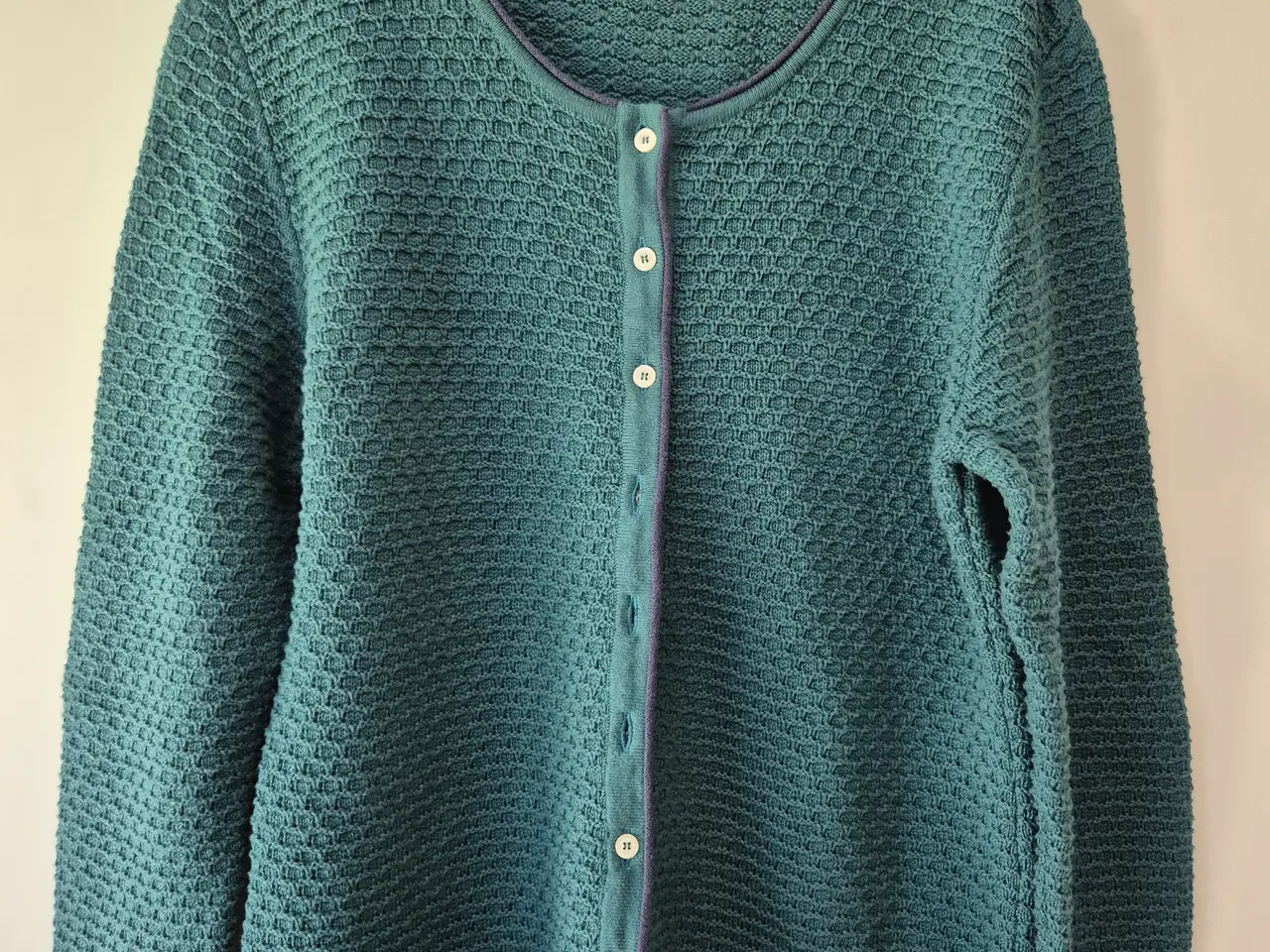 Billede 1 - Mørkegrøn strik cardigan