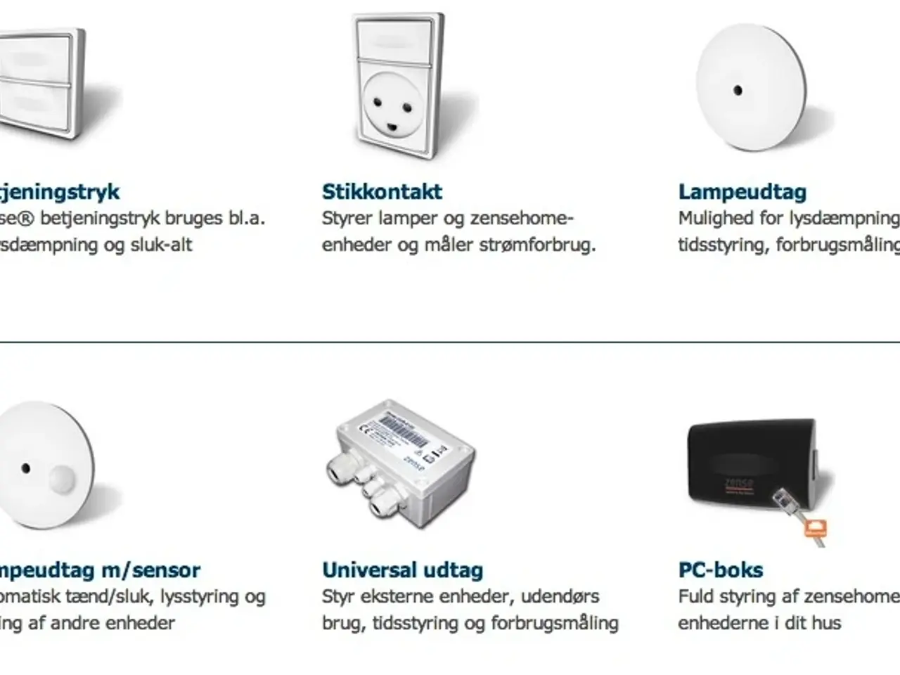 Billede 1 - ZenseHome stikkontakter, afbrydere, lampeudt., UNI