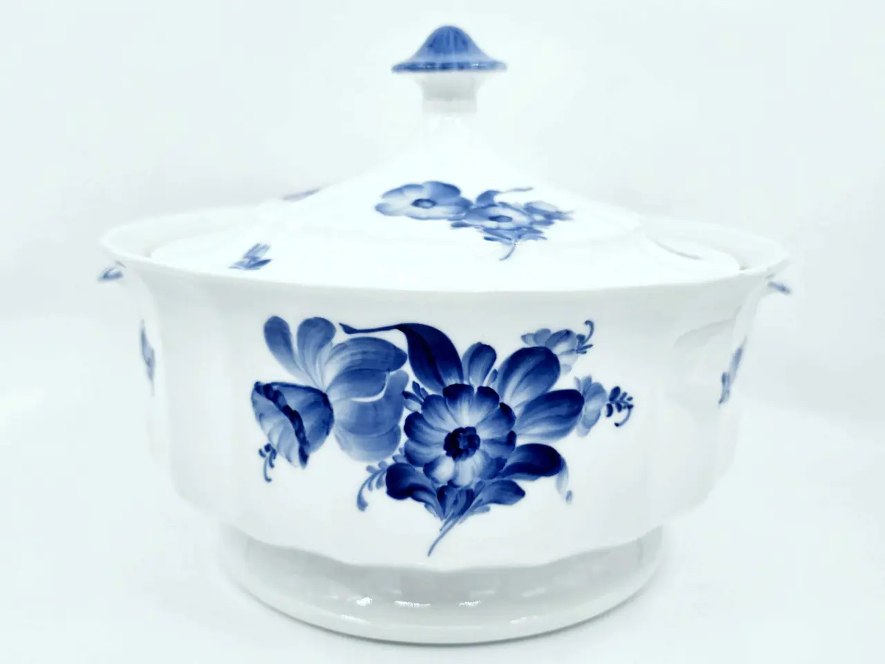Billede 4 - Blå Blomst kantet terrin Porcelæn