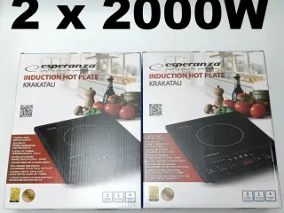NY! 2 x Induktion Kogeplade 2000W