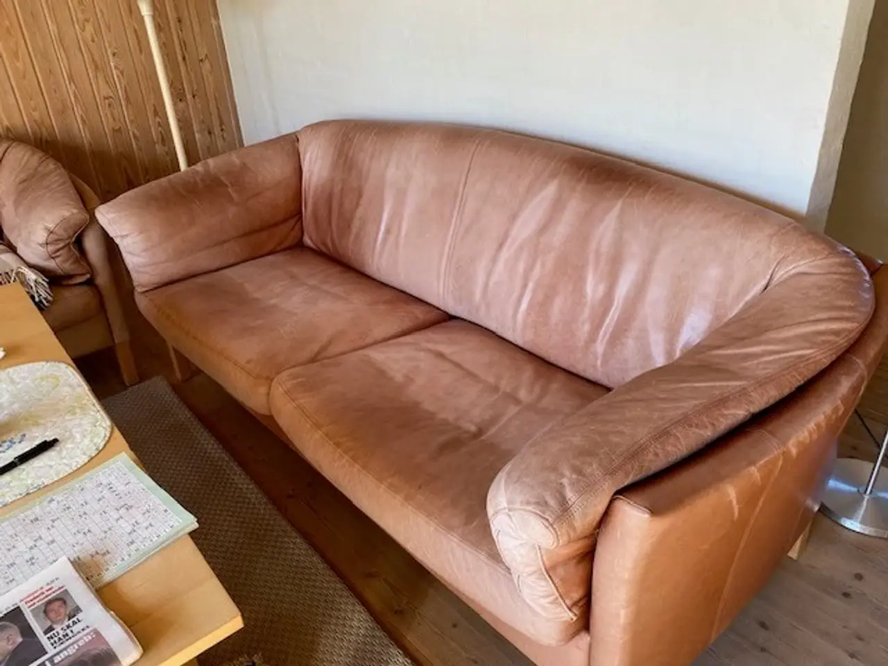 Billede 2 - lædersofa i brunt 