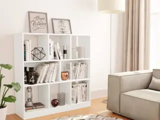 Bogreol 97,5x29,5x100 cm konstrueret træ hvid