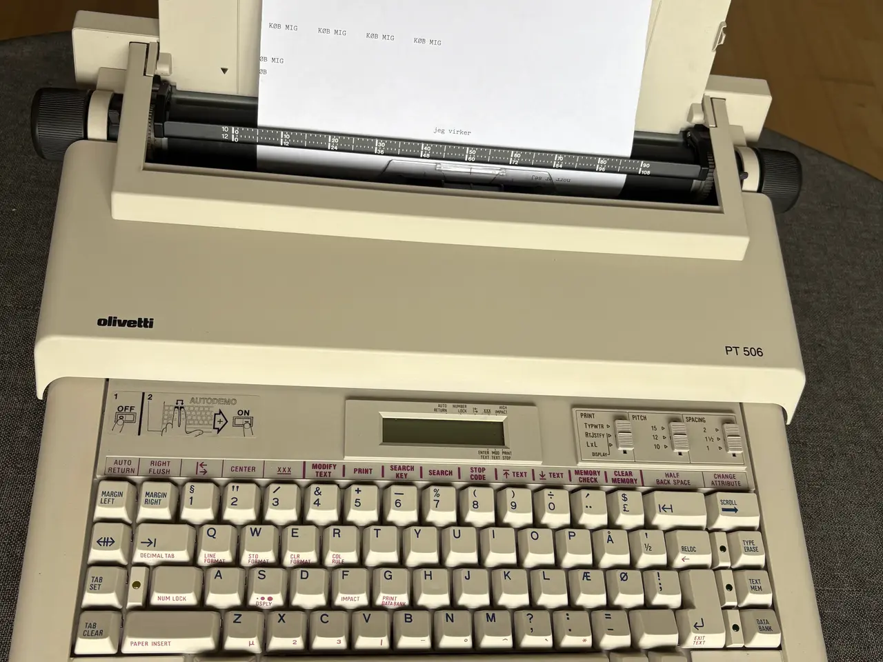Billede 2 - Olivetti PT-506 elektronisk skrivemaskine