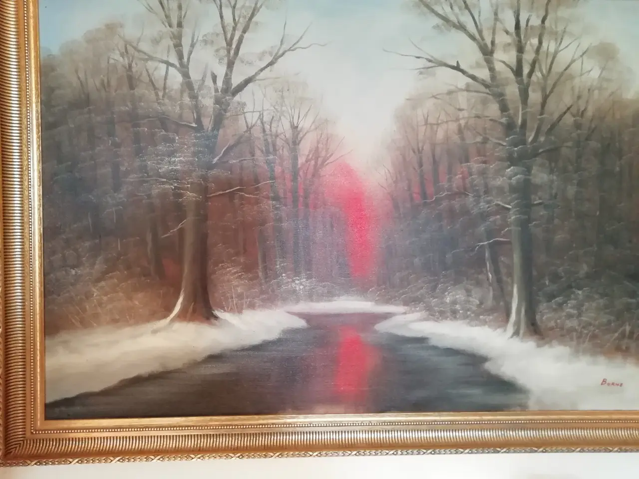 Billede 1 - Borne maleri the woodland in winter