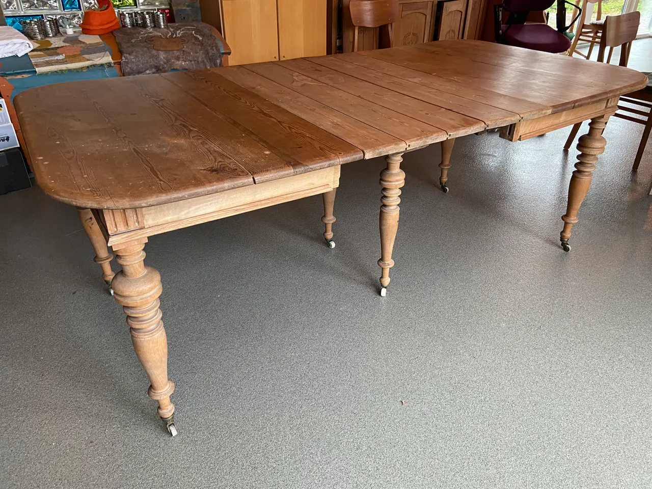 Billede 3 - Spisebord, antikt, længde fra 132-340 cm.