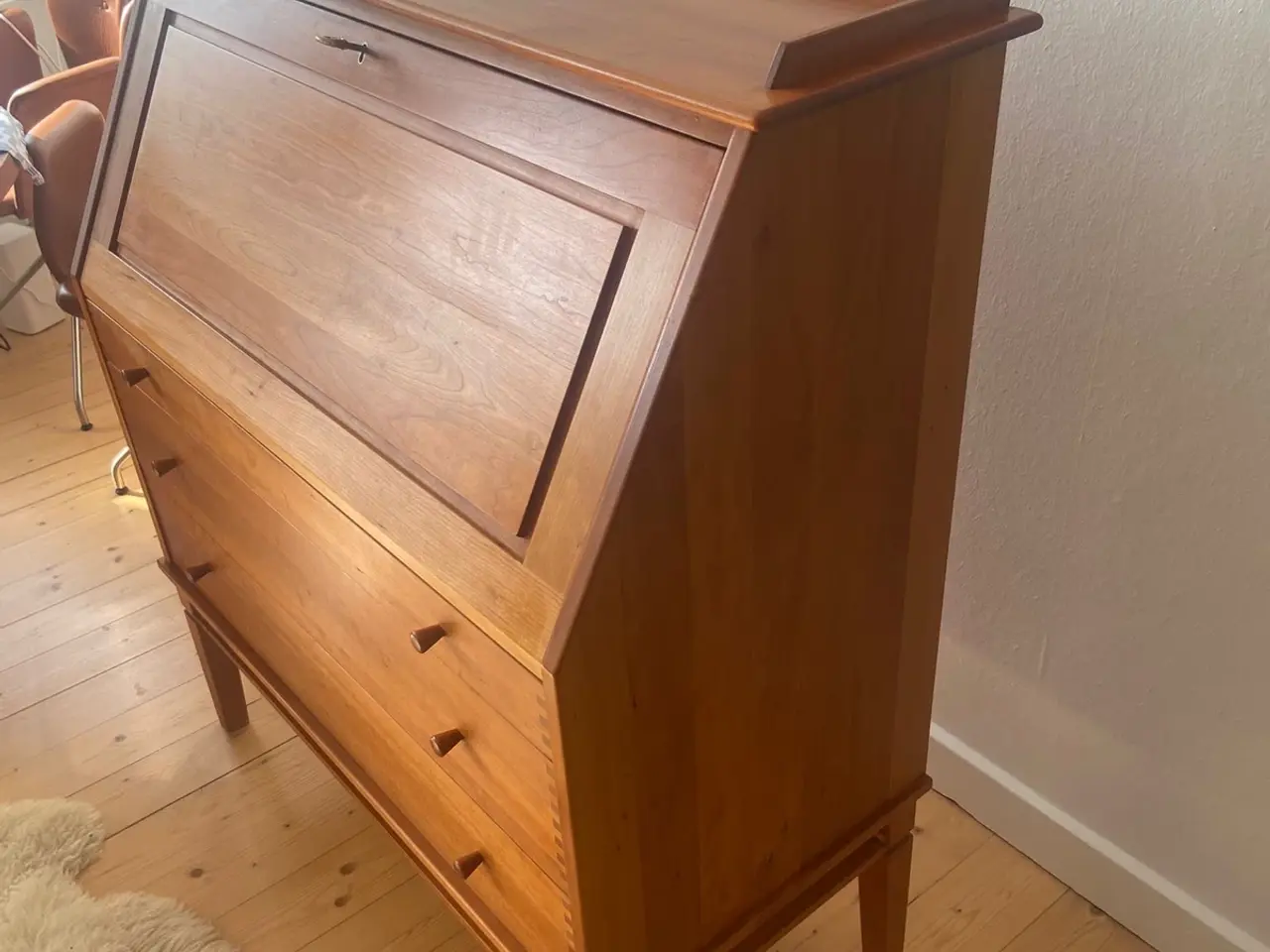 Billede 4 - Teak rulle skrivebord / sekretær – komplet låger