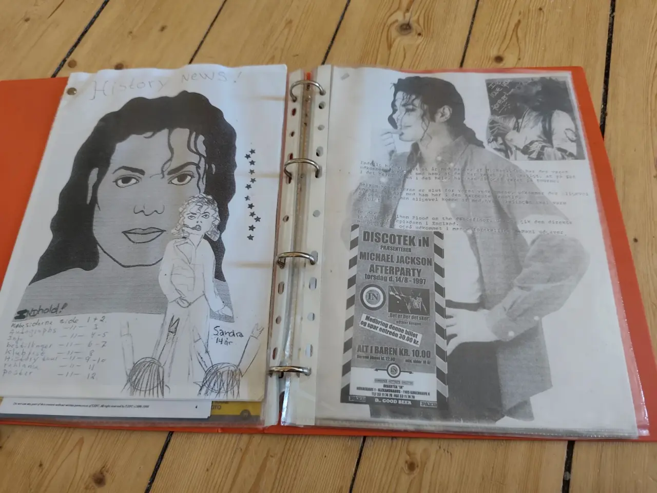 Billede 1 - Orange ringbind med Michael Jackson 