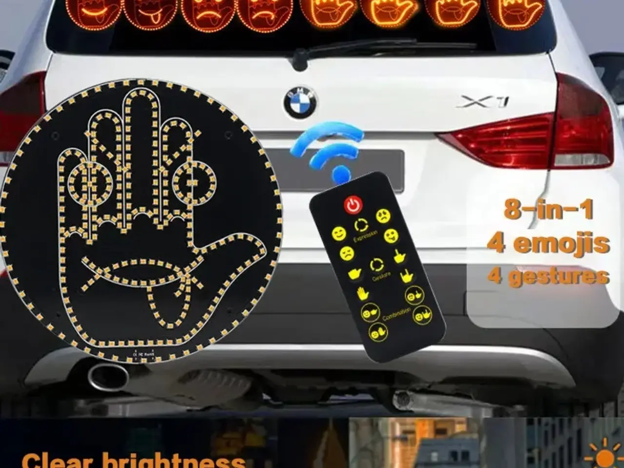 Billede 3 - Emoji Lys med fjernbetjening