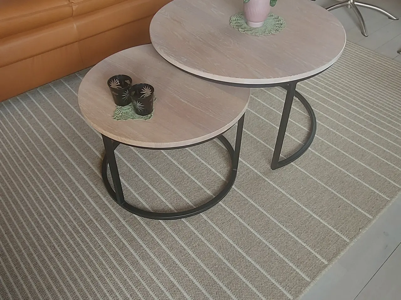 Billede 3 - Sofabord i egetræ diameter76 lille 58 cm