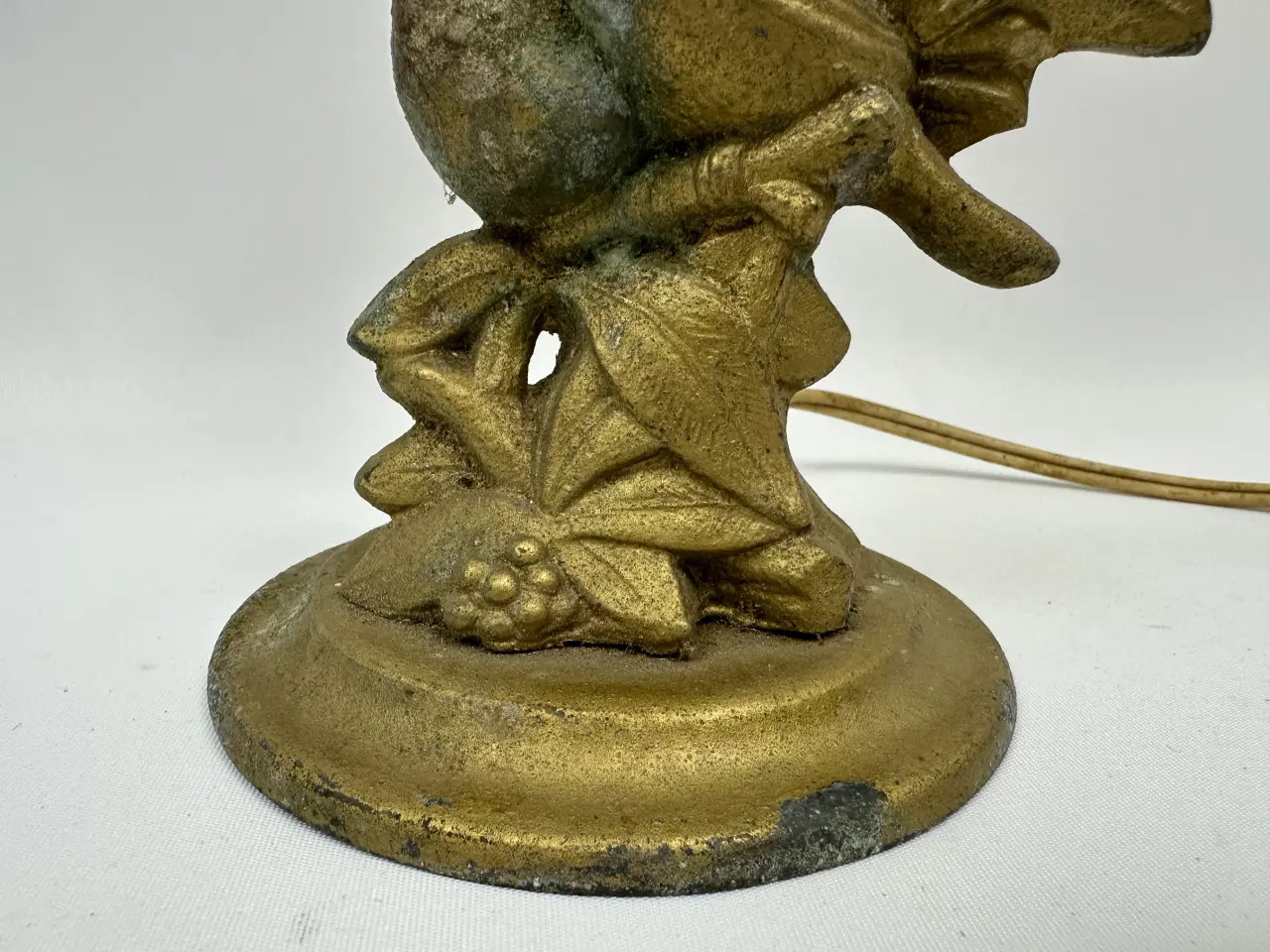 Billede 3 - Vintage lampefod med fugle ornameneter