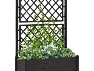 Plantekasse med espalier 100x43x142 cm PP antracitgrå