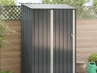 Haveskur i metal - antracit, 140,5 x 74 x 200 cm