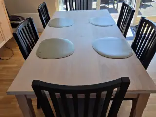 Spisebord hvid olieret bøgetræ
