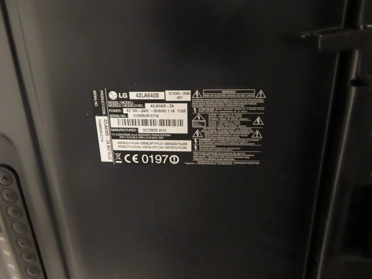 Billede 3 - Fjernsyn LG 42LA640S