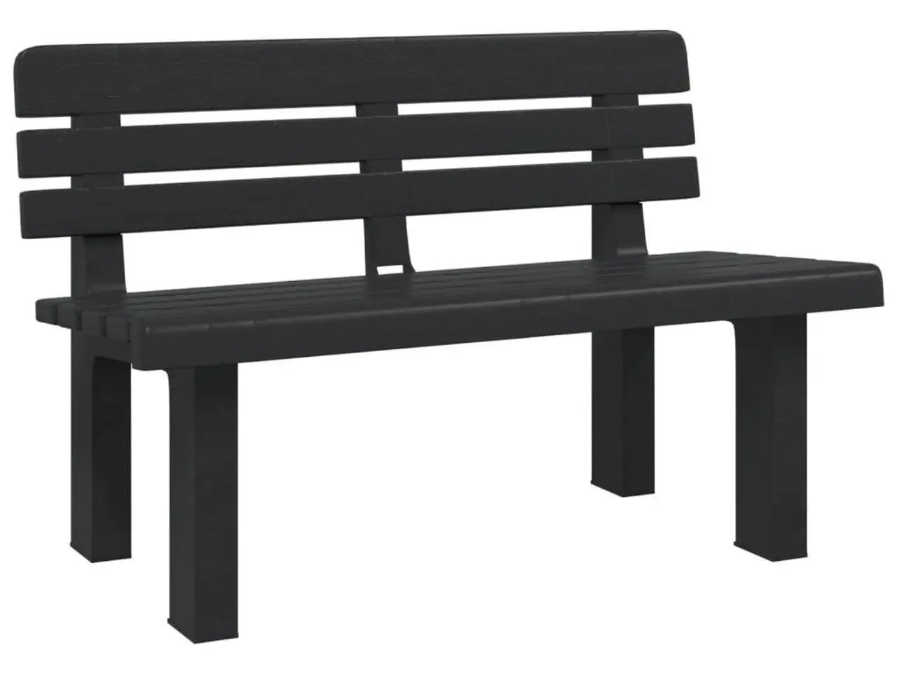 Billede 2 - Havebænk i polypropylen - 110 × 52 × 71 cm, antracitgrå