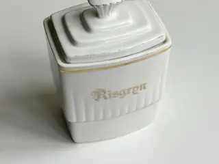 Svensk fajance, køkkenkrukke: risgryn