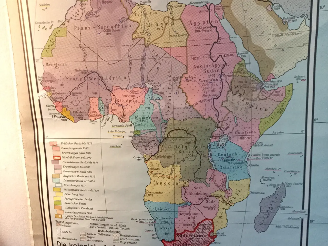 Billede 4 - Gl. tysk skolekort "Afrika fra kolonisering til...