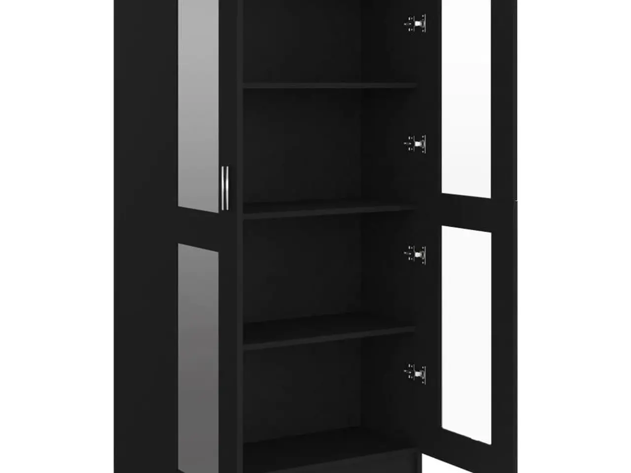 Billede 5 - Vitrineskab 82,5x30,5x150 cm konstrueret træ sort
