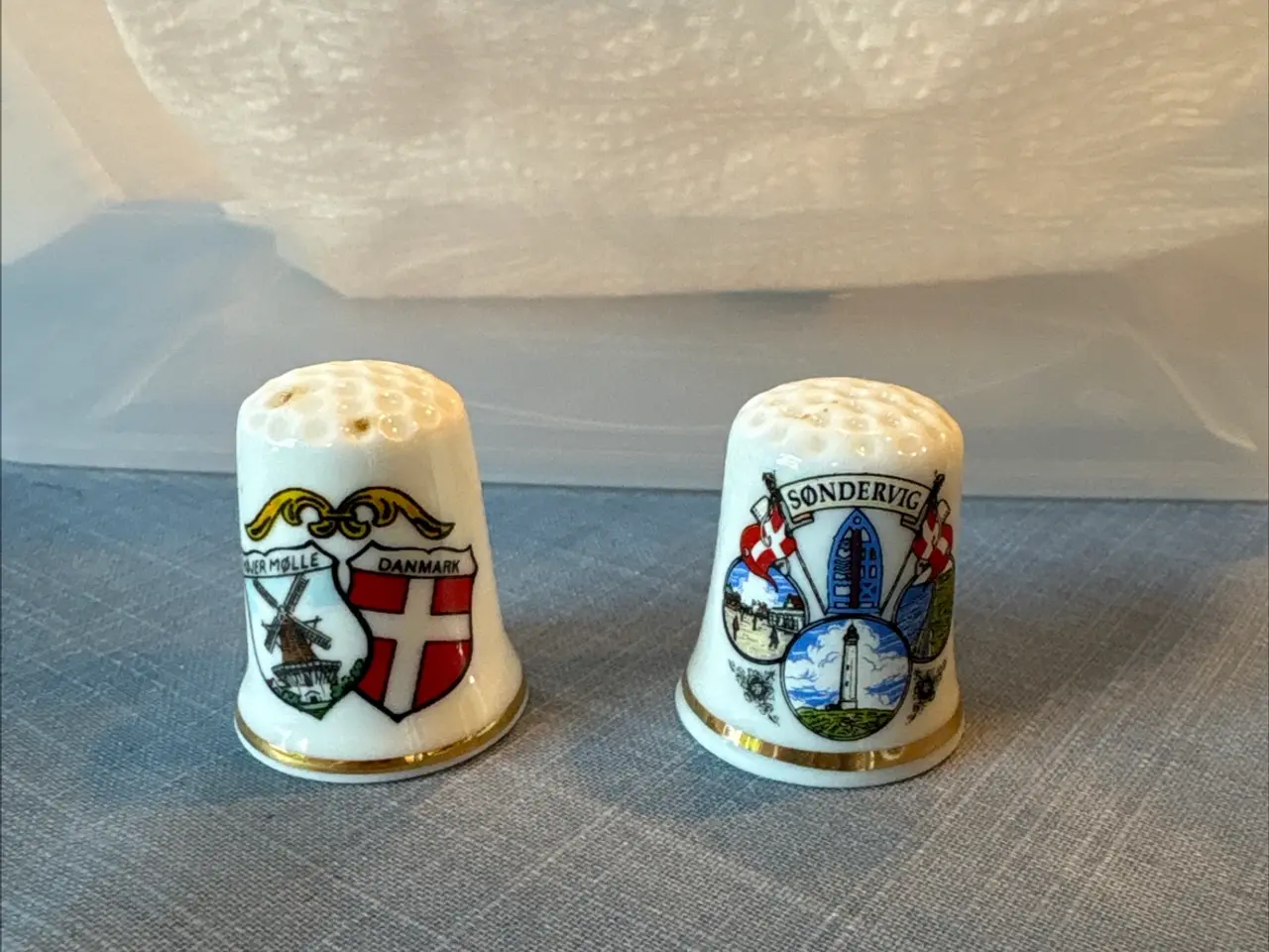 Billede 3 - Porcelænsfingerbøl fra danske steder