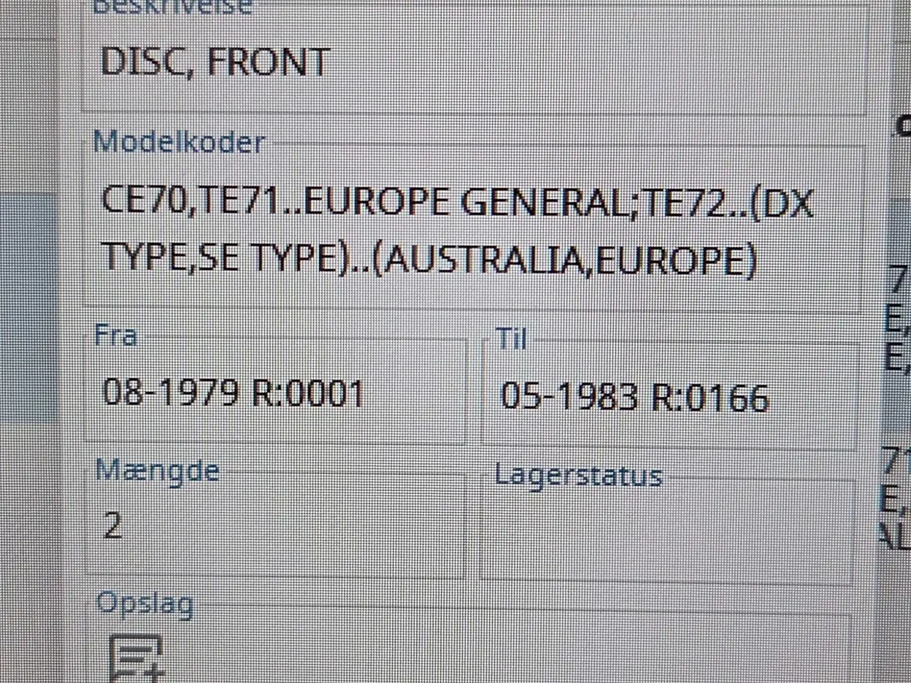 Billede 2 - CE70 & TE71 årg. 79-83