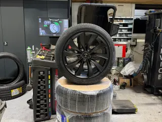 Nye 18” Tesla 3 alufælge med nye sommerdæk