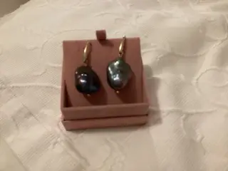 Beautiful Baroque Black Pearl earrings