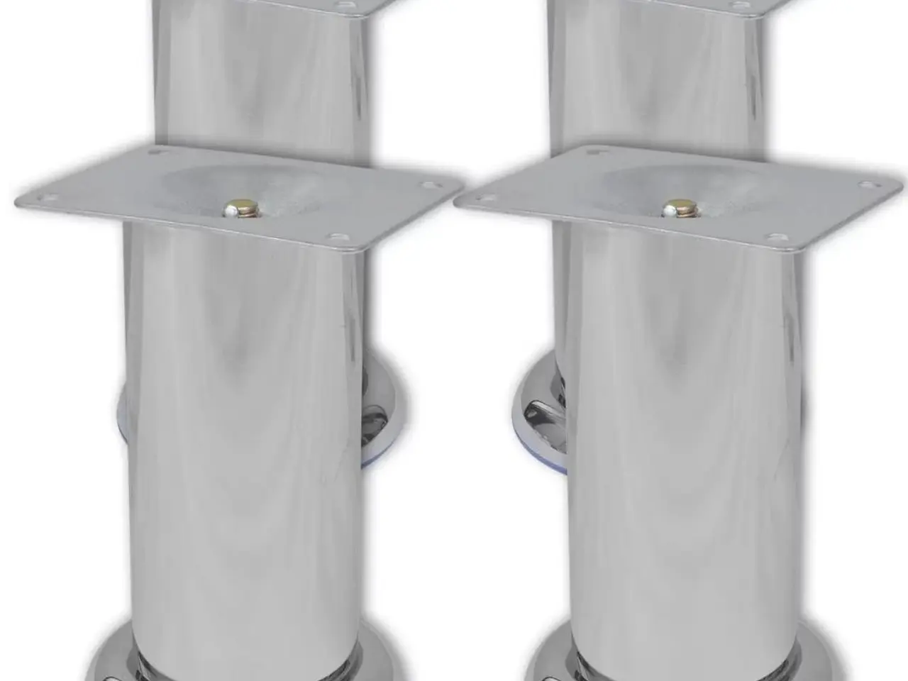 Billede 1 - 4 runde sofaben i krom 120 mm