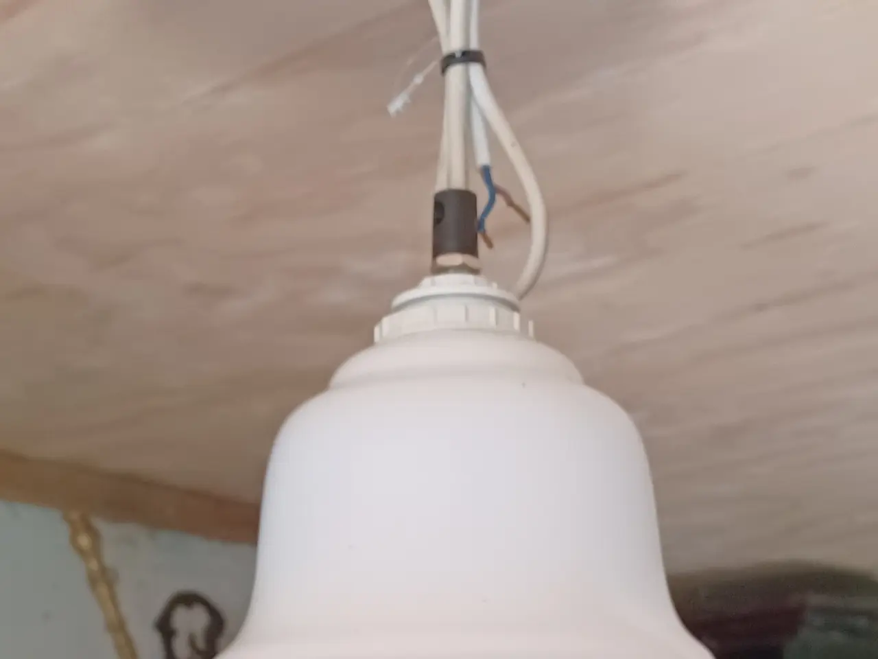 Billede 1 - Vintage pendel, opalglas.